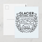 Glacier National Park Beer Embleem Briefkaart (Voorkant / Achterkant)