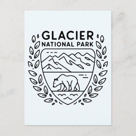 Glacier National Park Beer Embleem Briefkaart (Voorkant)