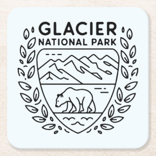 Glacier National Park Beer Embleem Kartonnen Onderzetters
