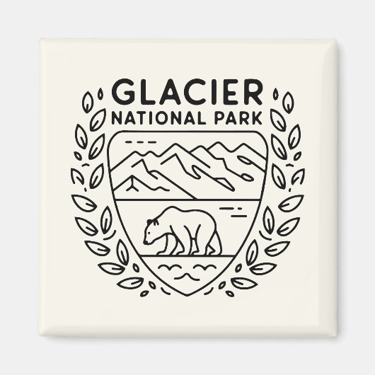 Glacier National Park Beer Embleem Magneet (Voorkant)