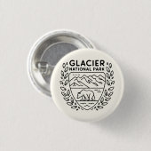 Glacier National Park Beer Embleem Ronde Button 3,2 Cm (Voorkant /achterkant)