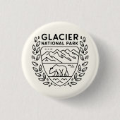 Glacier National Park Beer Embleem Ronde Button 3,2 Cm (Voorkant)