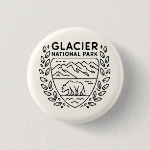 Glacier National Park Beer Embleem Ronde Button 3,2 Cm