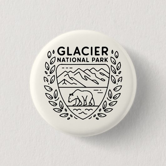 Glacier National Park Beer Embleem Ronde Button 3,2 Cm (Voorkant)