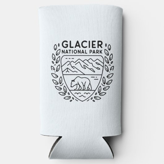 Glacier National Park Beer Embleem Seltzer Blikjeskoeler (Voorkant)