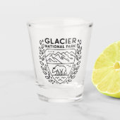 Glacier National Park Beer Embleem Shot Glas (Voorkant)