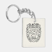 Glacier National Park Beer Embleem Sleutelhanger (Voorkant Links)