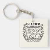 Glacier National Park Beer Embleem Sleutelhanger (Voorkant)