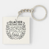 Glacier National Park Beer Embleem Sleutelhanger (Achterkant)
