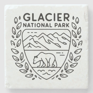 Glacier National Park Beer Embleem Stenen Onderzetter