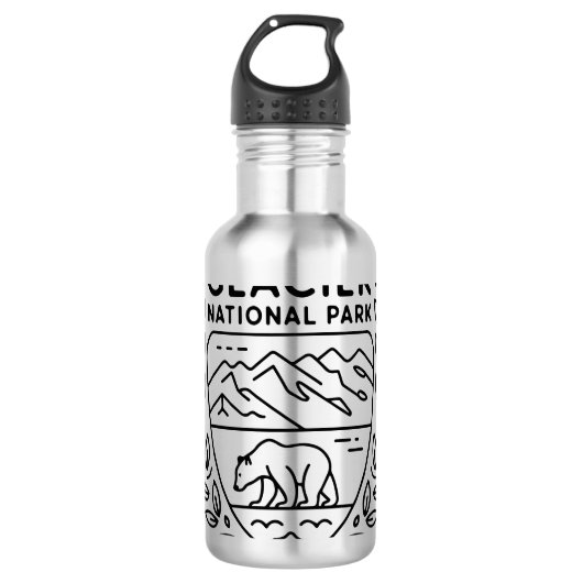 Glacier National Park Beer Embleem Waterfles (Voorkant)