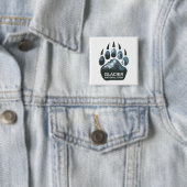 Glacier National Park Beer Paw Vierkante Button 5,1 Cm (In situ)