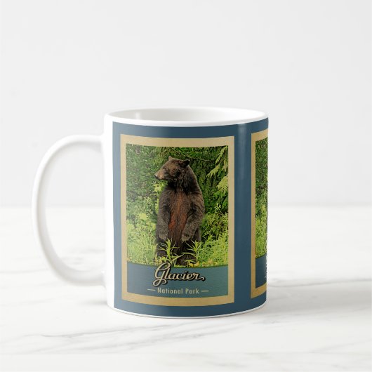 Glacier National Park Beer Vintage Travel Koffiemok (Links)