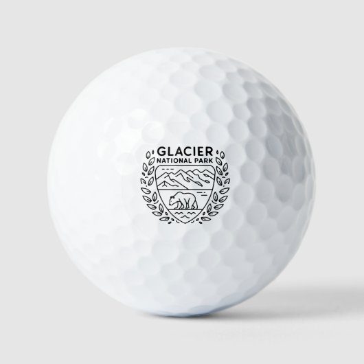 Glacier National Park Beerembleem Golfballen (Voorkant)