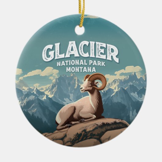 Glacier National Park Bighorn Sheep Keramisch Ornament (Voorkant)