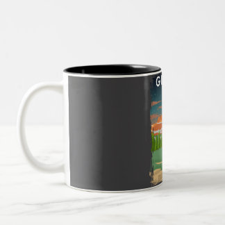 Glacier National Park bij nacht Minimal Ret Tweekleurige Koffiemok