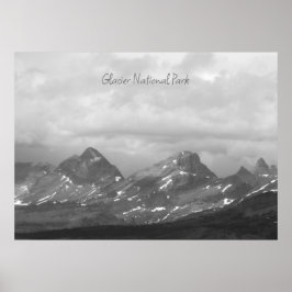 Glacier National Park Black White Foto Poster