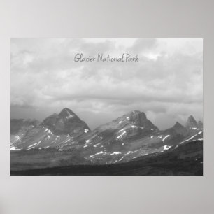 Glacier National Park Black White Foto Poster