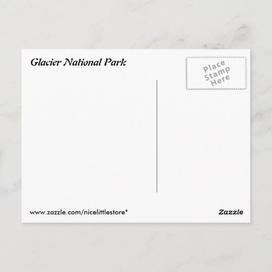 Glacier National Park briefkaart (Achterkant)