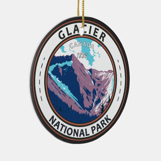 Glacier National Park Canada Badge Keramisch Ornament (Rechts)