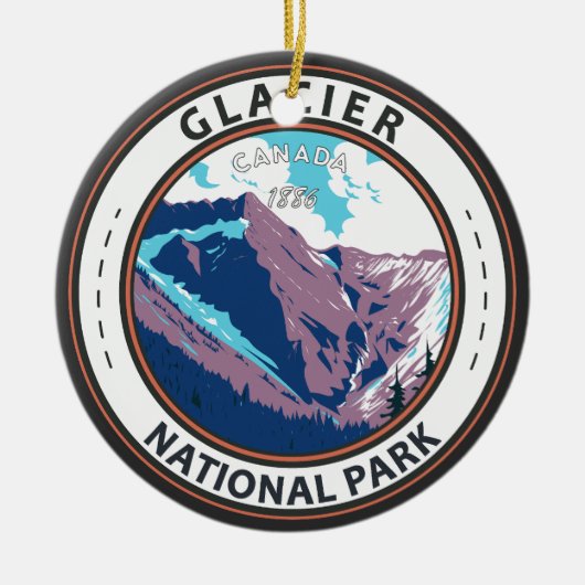Glacier National Park Canada  Badge Keramisch Ornament (Voorkant)