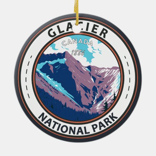 Glacier National Park Canada  Badge Keramisch Ornament (Achterkant)