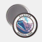 Glacier National Park Canada  Badge Magneet (Voorkant / Achterkant)