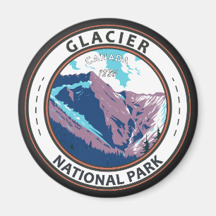 Glacier National Park Canada  Badge Magneet