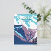 Glacier National Park Canada Travel Art  Briefkaart (Staand voorkant)