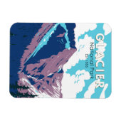 Glacier National Park Canada Travel Art  Magneet (Horizontaal)