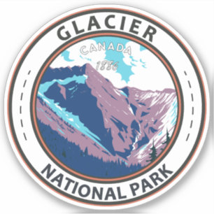 Glacier National Park Canada Travel Art  Sticker