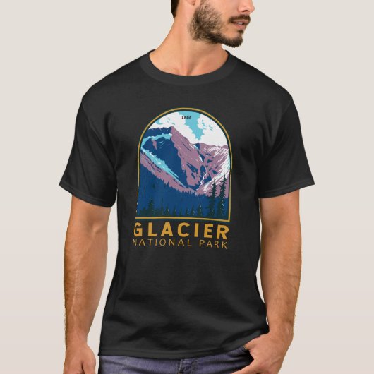 Glacier National Park Canada Travel Art  T-shirt (Voorkant)