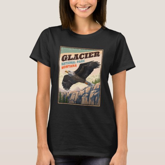 Glacier National Park Eagle  Kijk T-shirt (Voorkant)