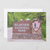 Glacier National Park Entrance Sign Briefkaart (Voorkant / Achterkant)