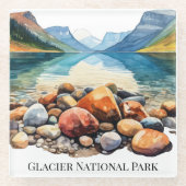 Glacier National Park Glass Onderzetter Glazen Onderzetter (Voorkant)