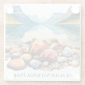 Glacier National Park Glass Onderzetter Glazen Onderzetter (Achterkant)