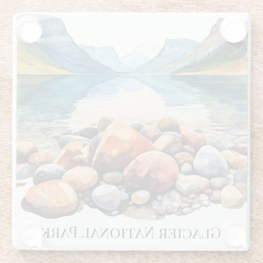 Glacier National Park Glass Onderzetter Glazen Onderzetter (Achterkant)