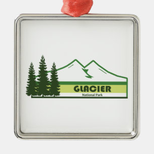 Glacier National Park Green Stripes Metalen Ornament