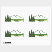 Glacier National Park Green Stripes Rechthoekige Sticker (Vel)