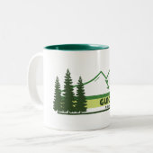 Glacier National Park Green Stripes Tweekleurige Koffiemok (Voorkant links)