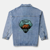 Glacier National Park Grizzly Beer Hiking Vacking Denim Jacket (Achterkant)