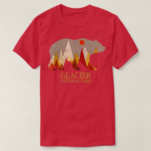 Glacier National Park Grizzly Beer Montana T-shirt (Design voorkant)