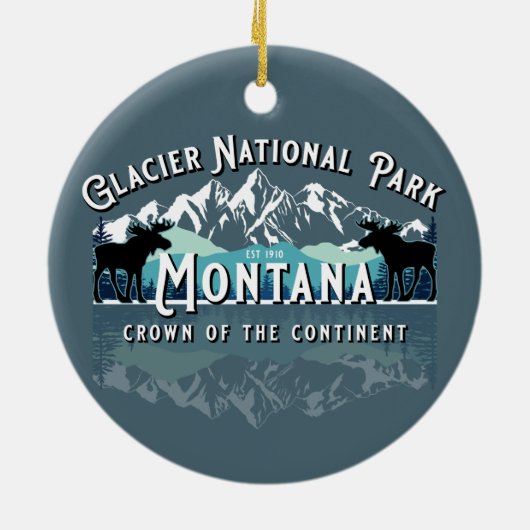GLACIER NATIONAL PARK HOLIDAY KERAMISCH ORNAMENT (Achterkant)