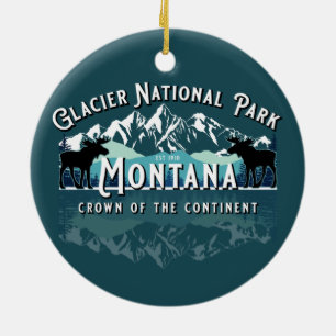 GLACIER NATIONAL PARK HOLIDAY KERAMISCH ORNAMENT