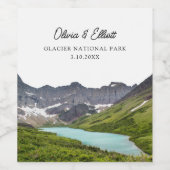 Glacier National Park Huwelijksgunst Gepersonalise Wijn Etiket (Enkel label)