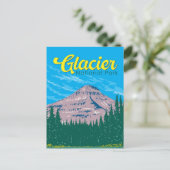 Glacier National Park Illustratie Reizen  Briefkaart (Staand voorkant)