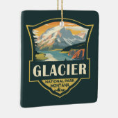 Glacier National Park Illustratie Reizen  Keramisch Ornament (Rechts)