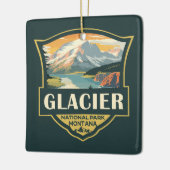 Glacier National Park Illustratie Reizen  Keramisch Ornament (Links)