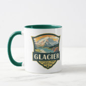 Glacier National Park Illustratie Reizen Mok (Links)