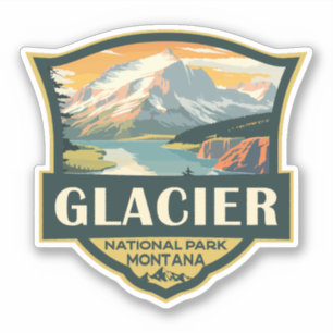 Glacier National Park Illustratie Reizen  Sticker